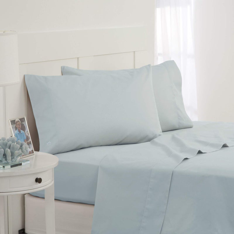 Southern Tide Cotton Twill Sheet Set - 100% Cotton, 300 Thread Count - Soft and Durable Sheets for Cozy, Everyday Luxury - Wrinkle-Resistant, Year-Round Comfort - Full - Blue - Image 1